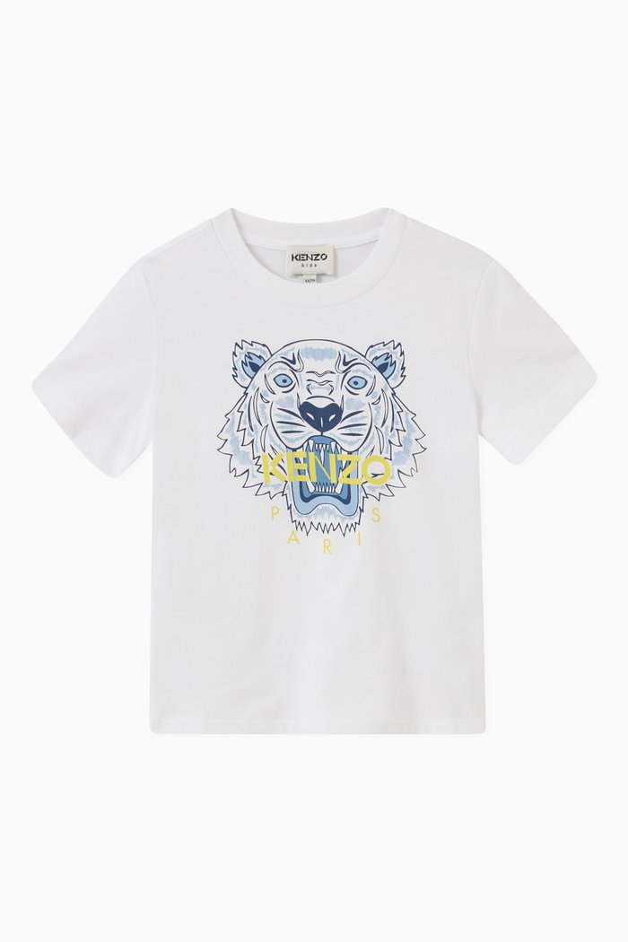 

Tiger Print T-shirt in Cotton, White