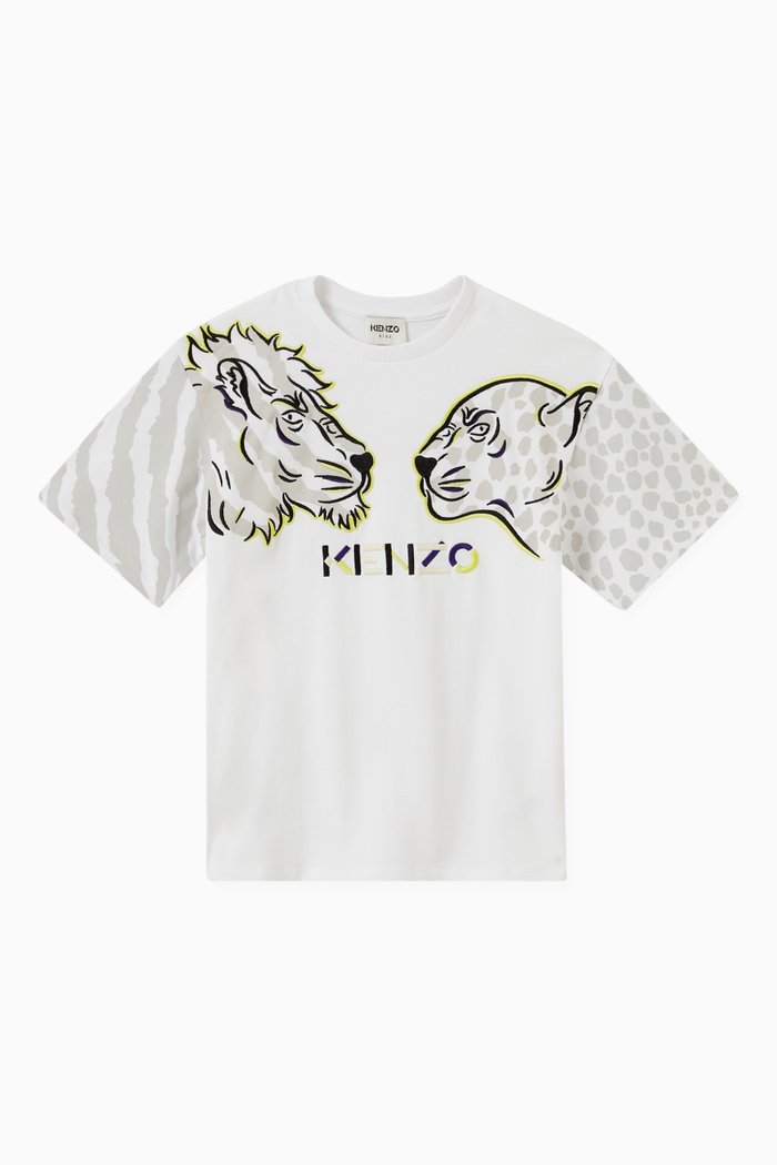 

Tiger & friends Print T-Shirt in Jersey, White