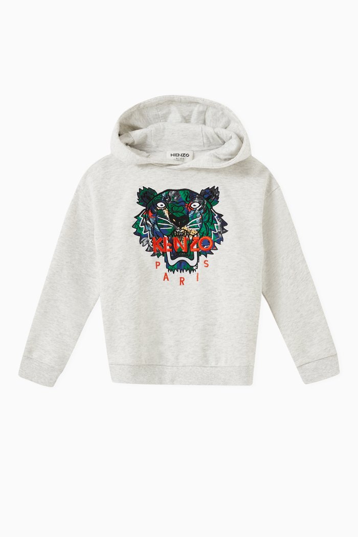 

Logo Embroidery Sweatshirt in Stretchy Cotton, Grey
