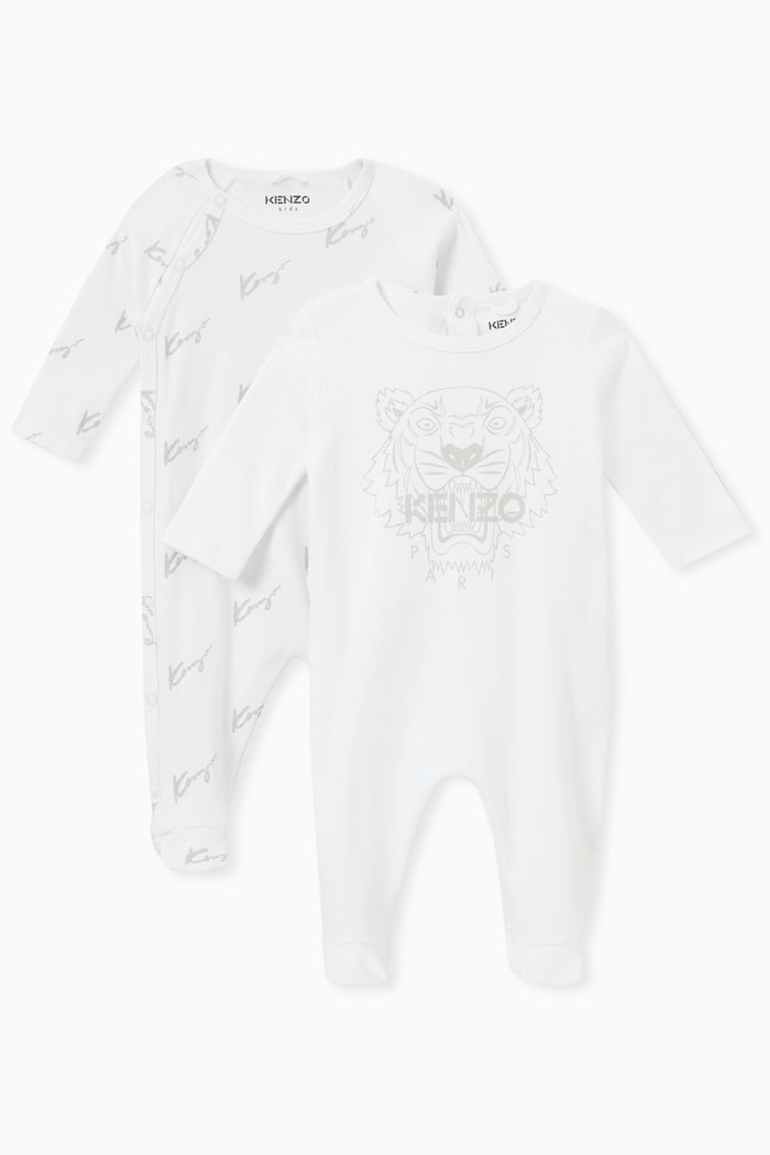 

Logo Bodysuit in Cotton, Set of 2, White