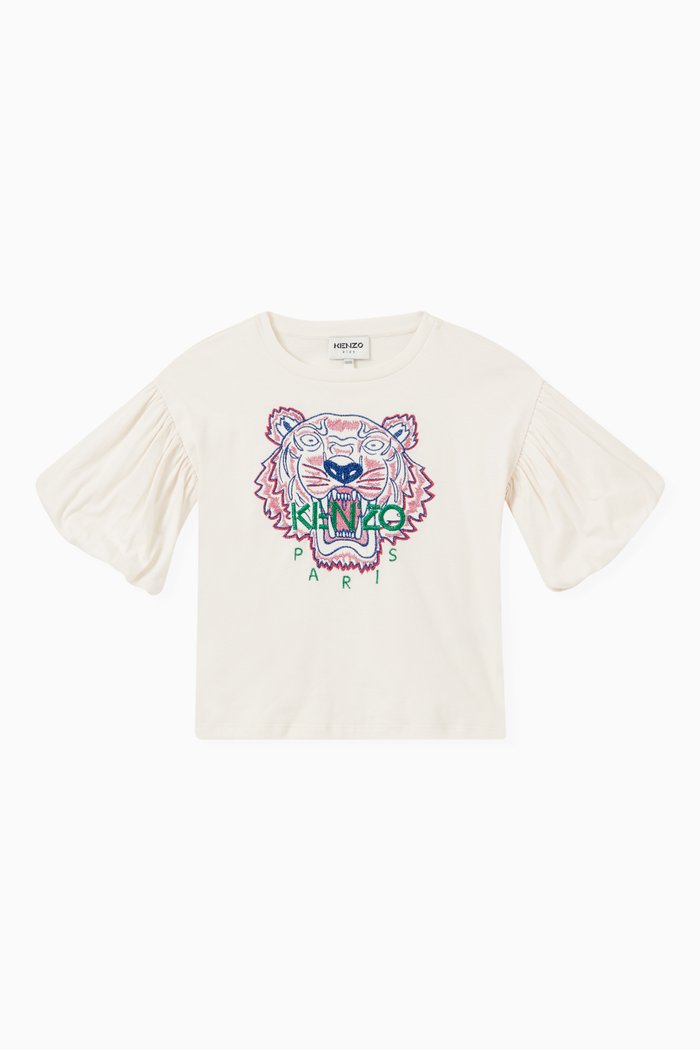 

Embroidered Tiger Top in Cotton, Neutral