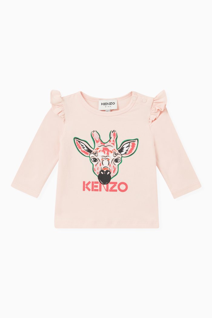 

Giraffle Ruffle T-shirt in Cotton Jersey, Pink