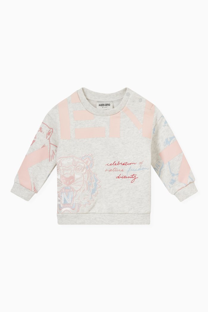 Logo Sweatshirt in Stretchy Cotton, Grey