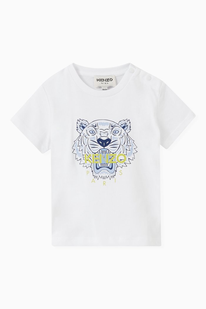 

Tiger Print T-shirt in Cotton, White