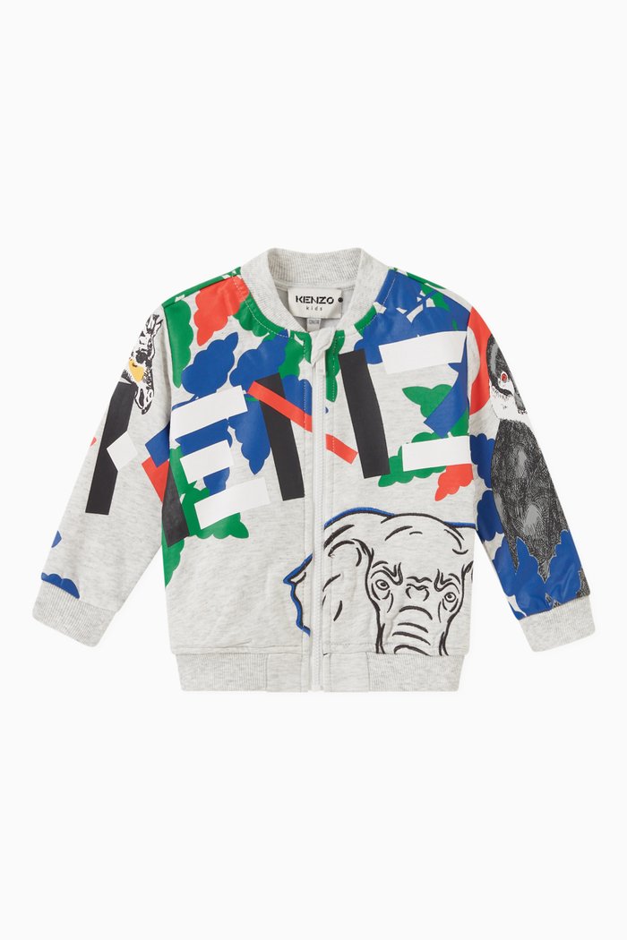 

Elephant Logo Print Sweatshirt in Cotton, Grey