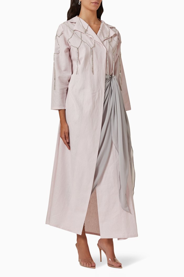 

Coat Dress in Textured Fabric, Pink