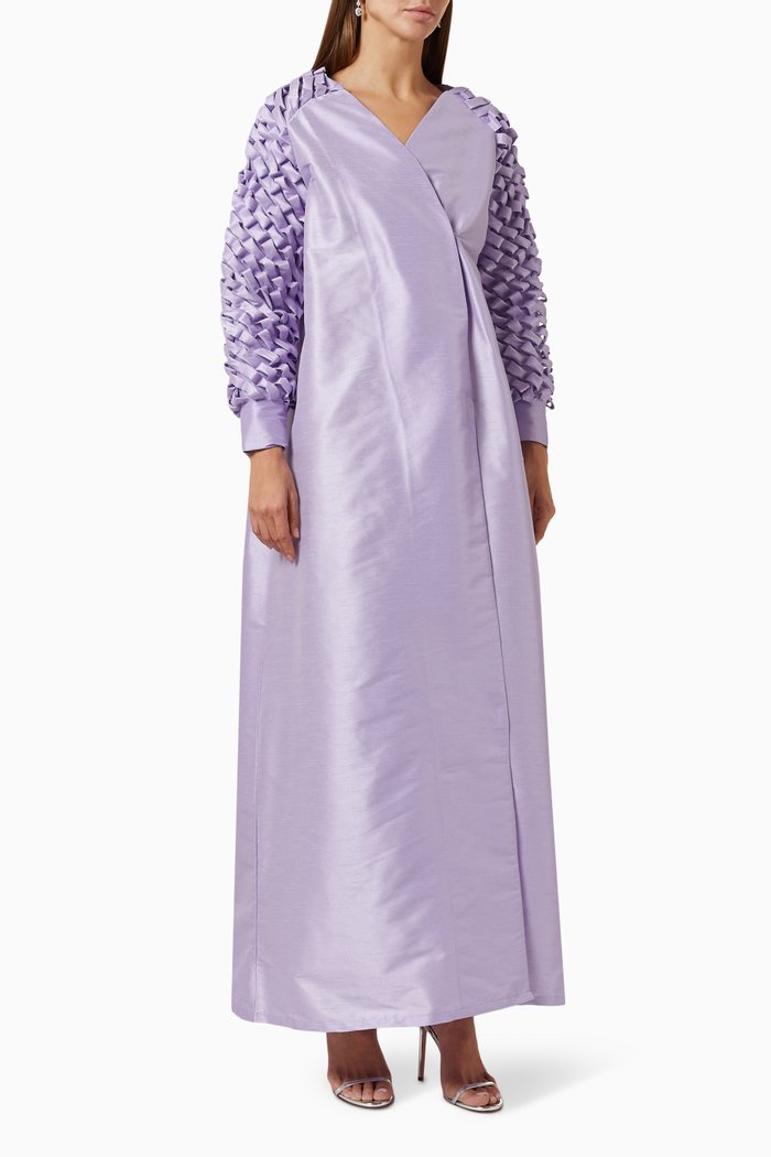 

Kaftan in Taffeta Fabric, Purple