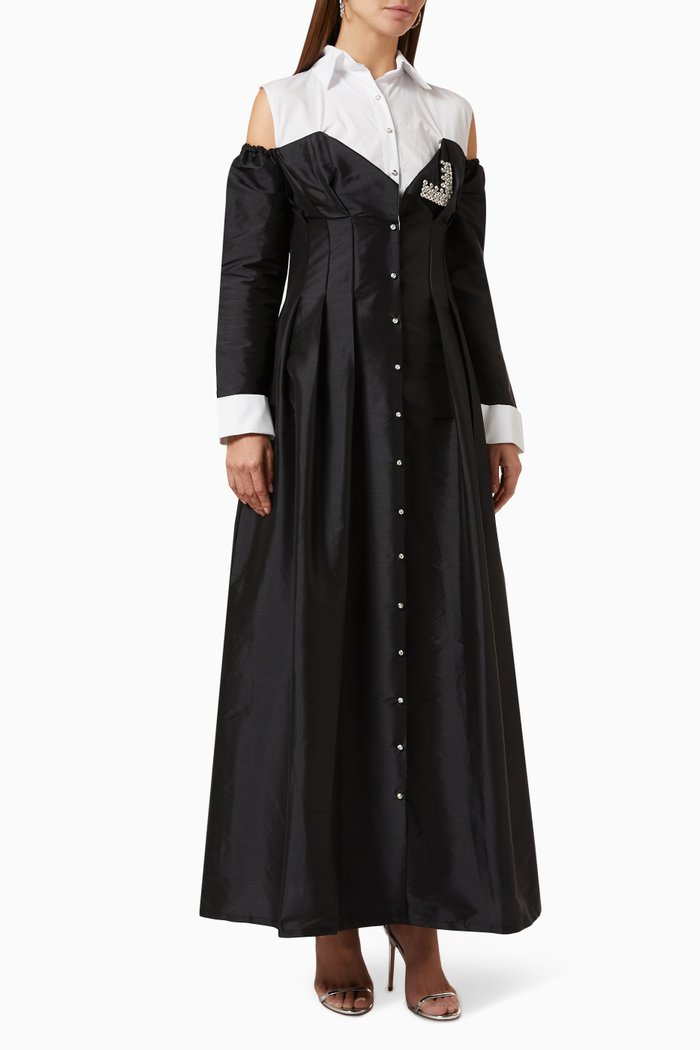 

Dress in Textured Fabric, Black