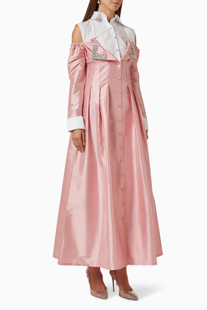 

Dress in Textured Fabric, Pink