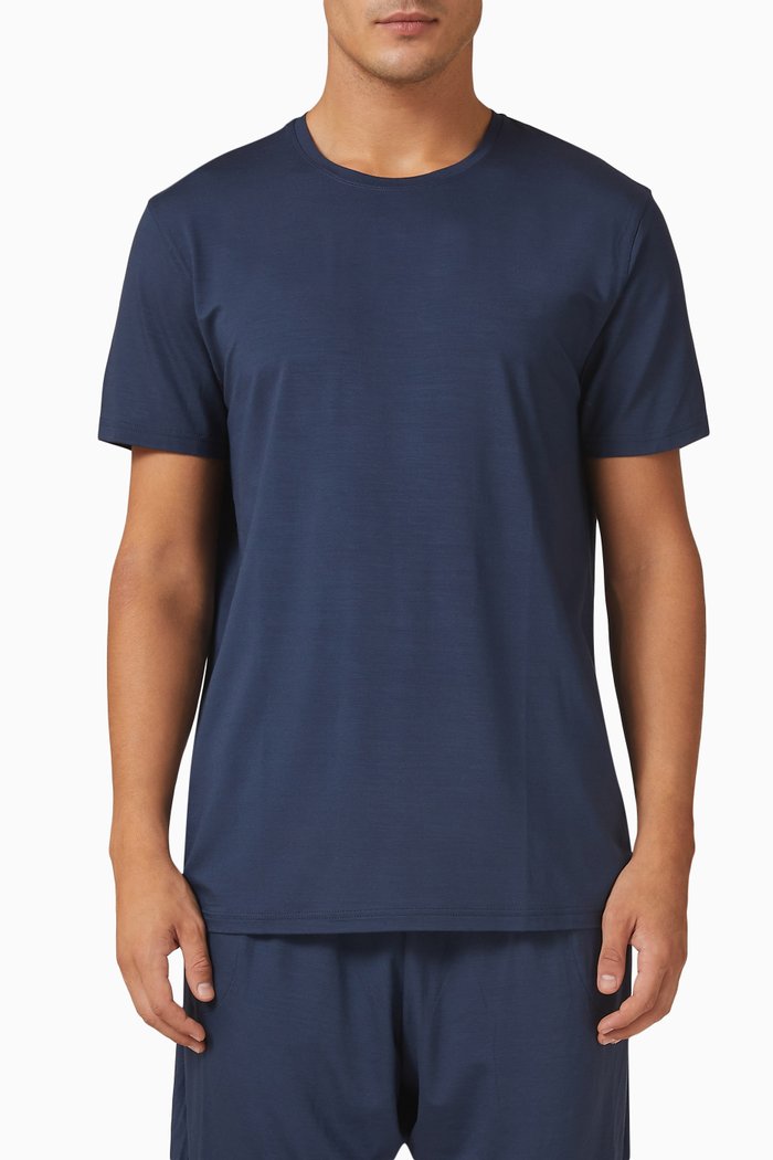

Basel T-shirt in Stretch Micro Modal, Blue