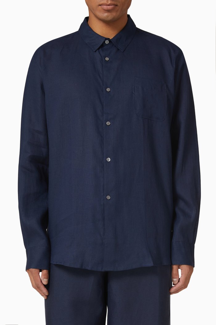 

Monaco Shirt in Linen, Blue
