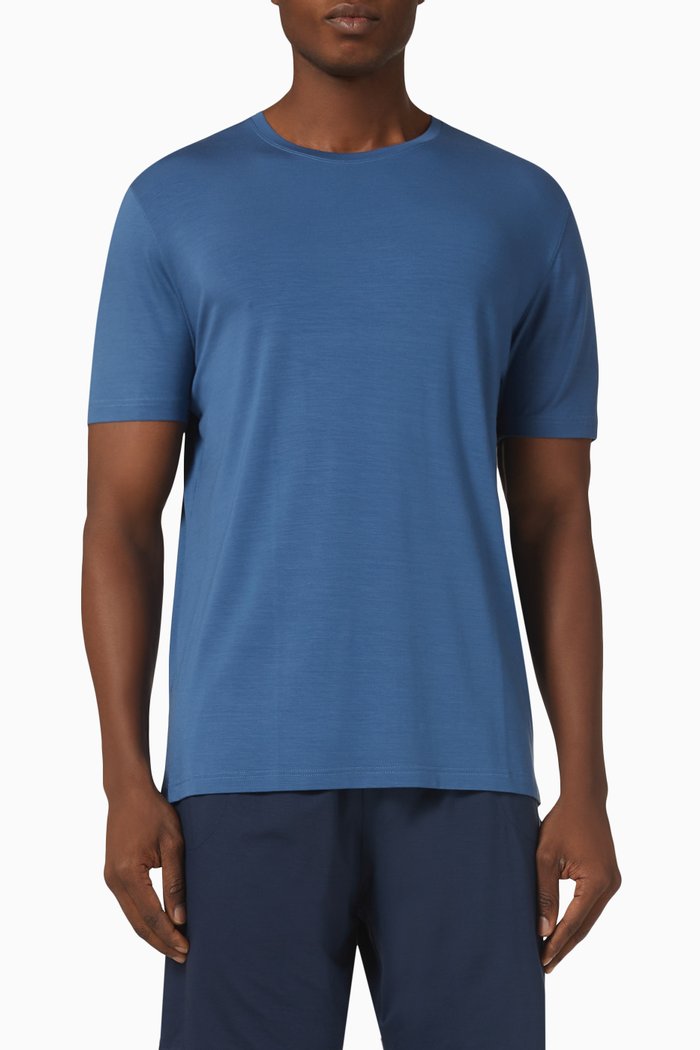 

Basel T-shirt in Stretch Micro Modal, Blue