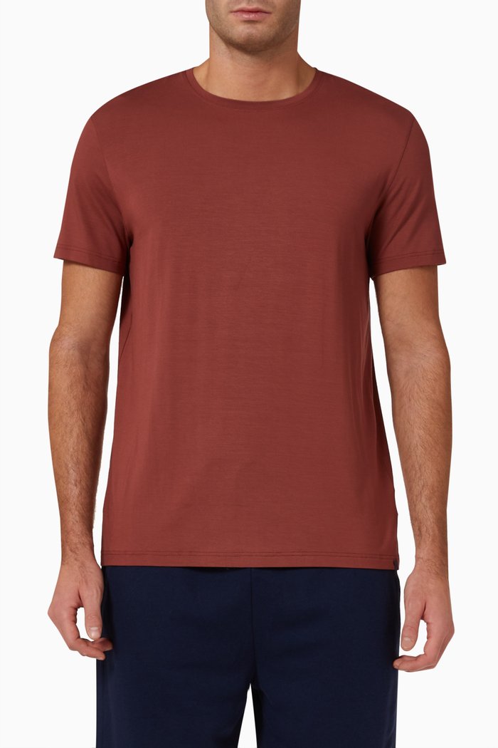 

T-shirt in Micro Modal, Brown