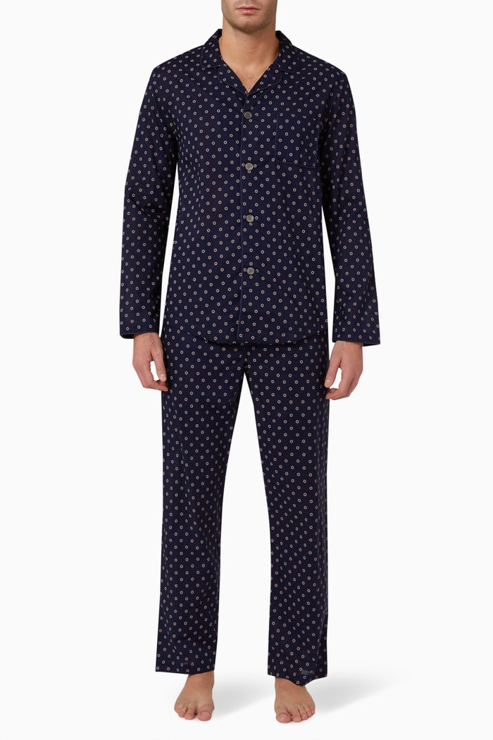 Pyjama Set in Cotton, Blue