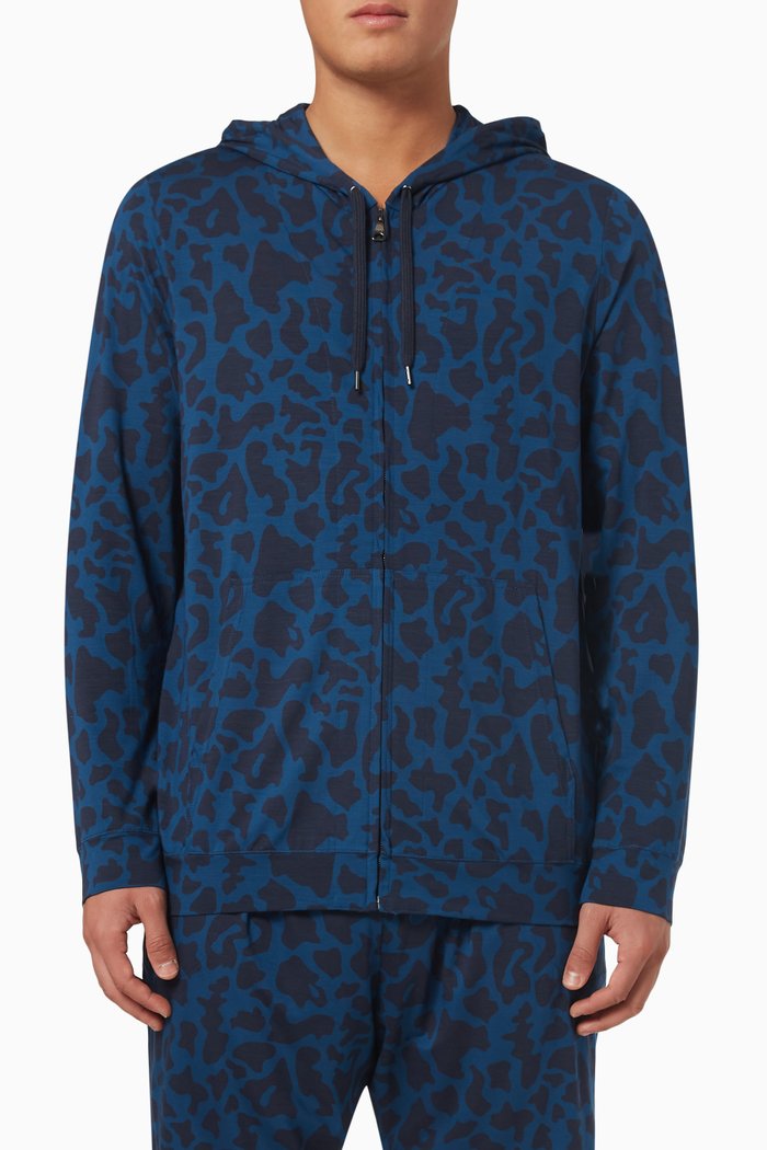 

London 7 Hoodie in Micro Modal, Blue