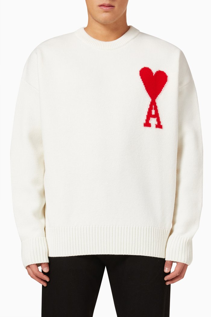 

Crewneck Sweater in Wool, Neutral