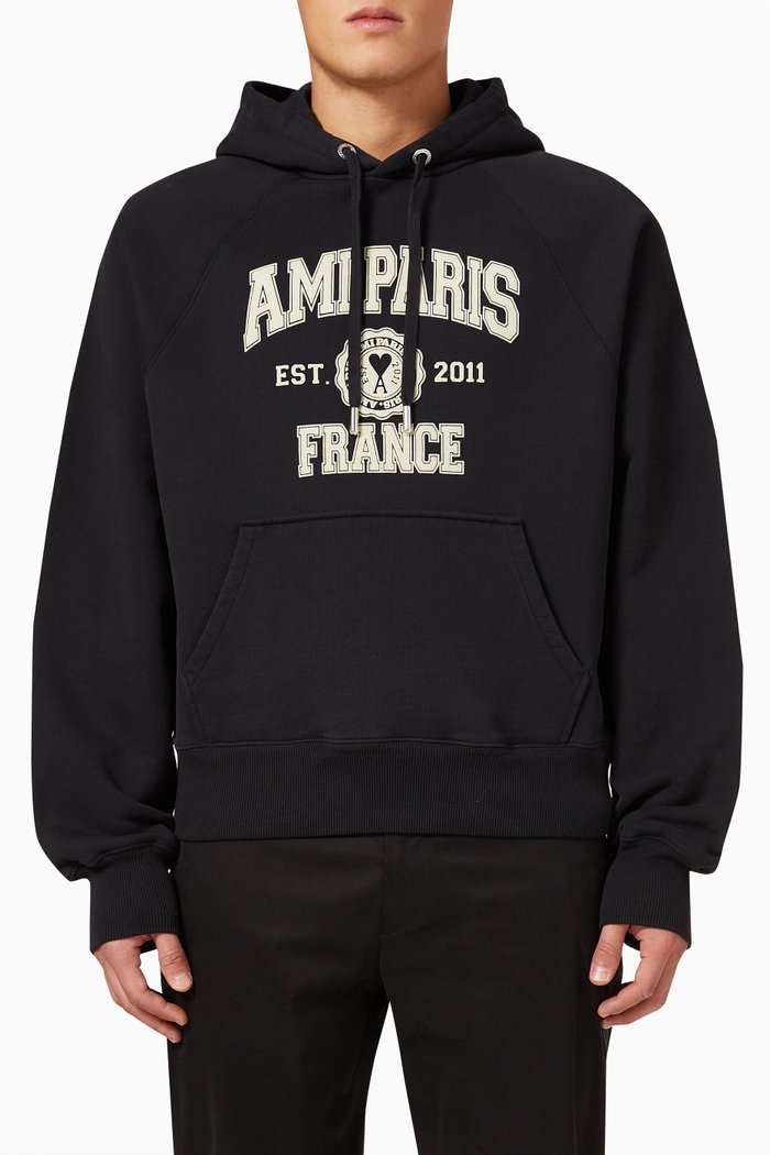 

Ami Paris Hoodie in Fleece, Black