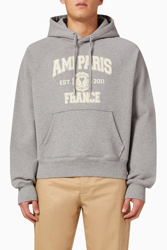 

Ami Paris Hoodie in Fleece, Grey
