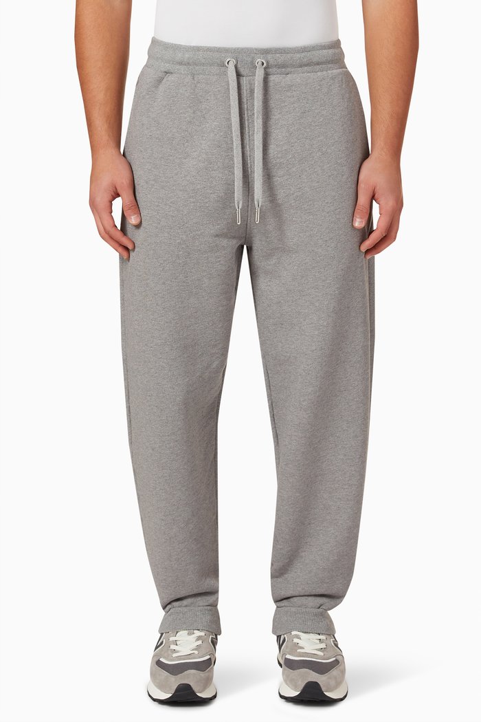 Logo Sweatpants in Cotton Fleece, Grey