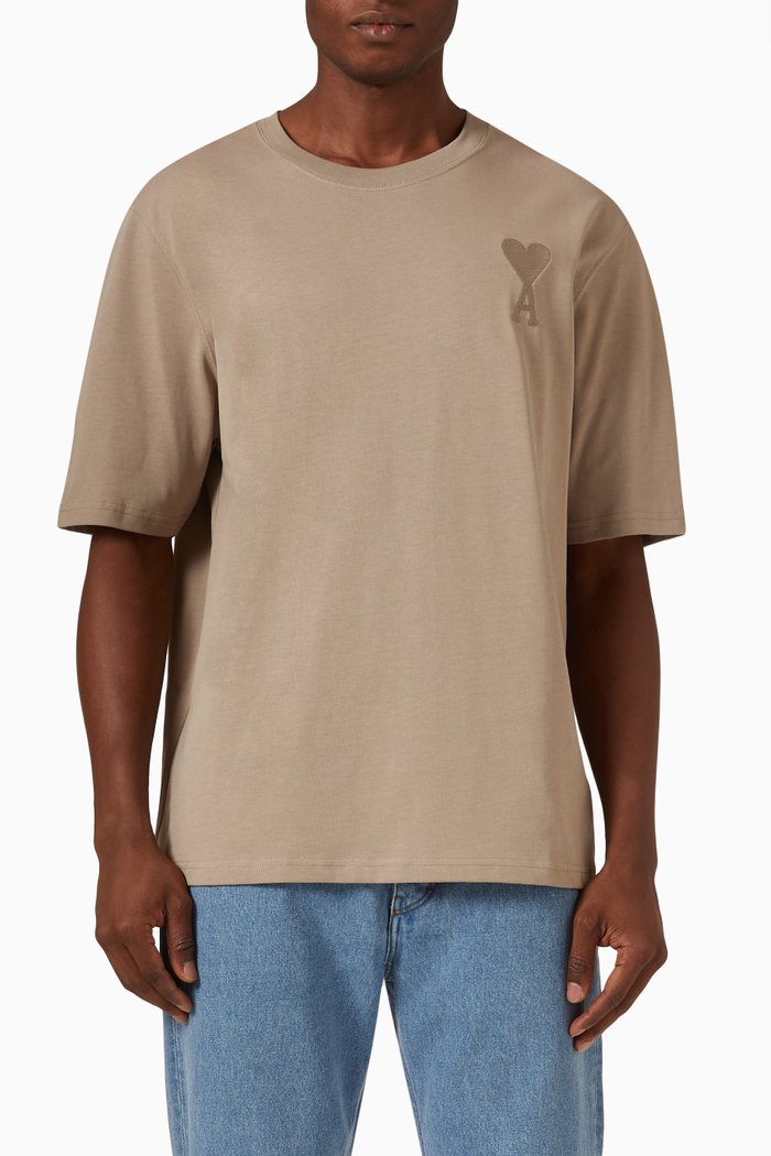 

Tonal Logo T-shirt in Cotton Jersey, Neutral