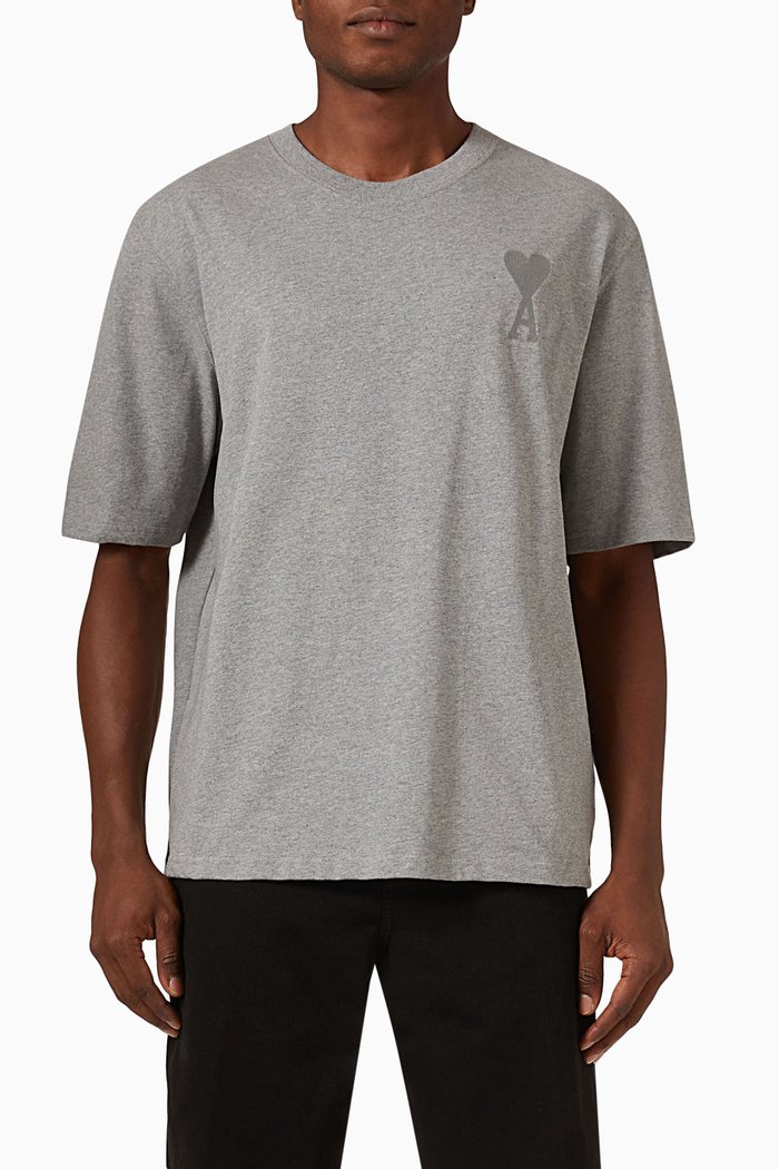 

Tonal Logo T-shirt in Cotton Jersey, Grey