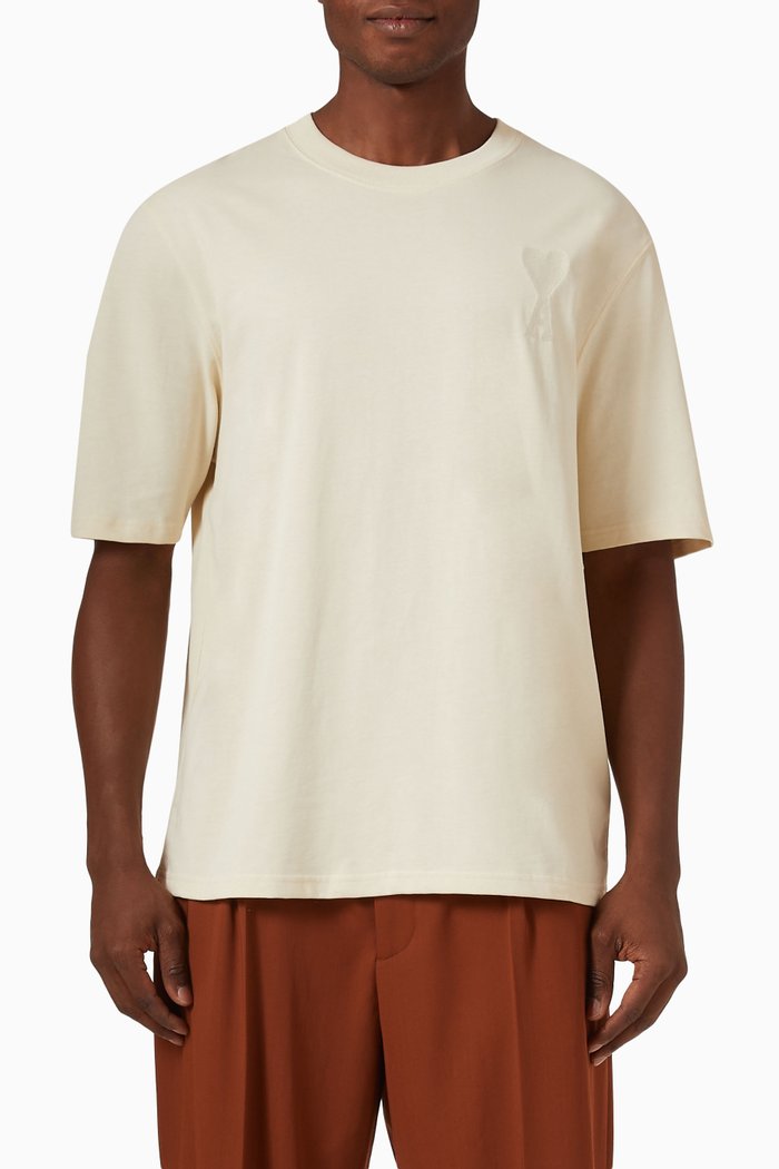 

Tonal Logo T-shirt in Cotton Jersey, Neutral