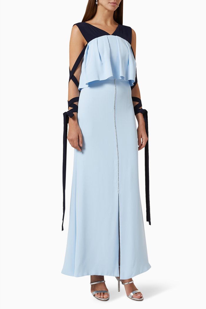 

Lace-up Dress, Blue