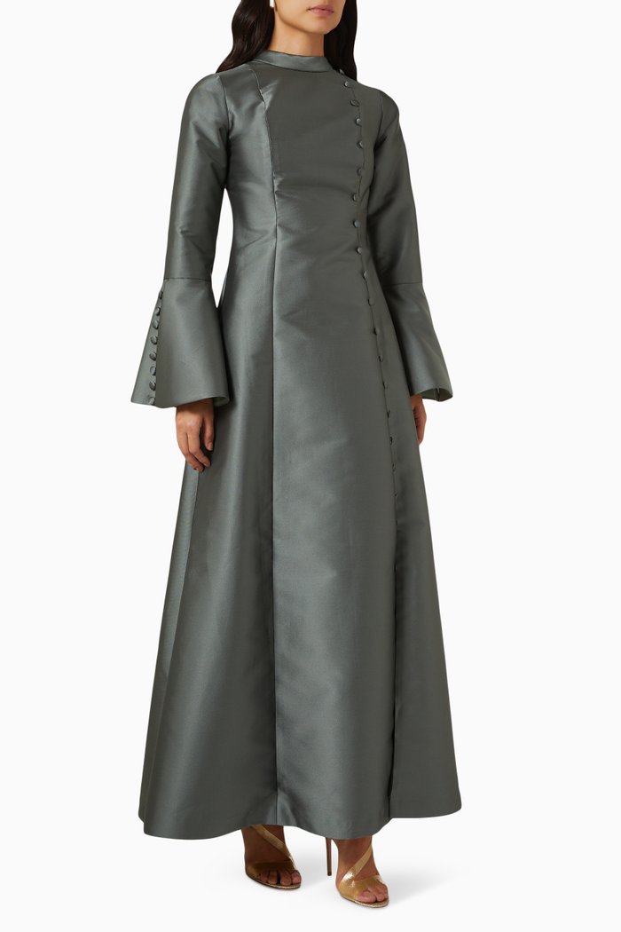 

Buttoned Dress, Green