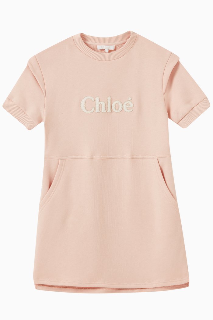 

Logo Dress in Cotton, Pink