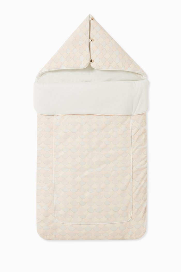 

Scallop Print Sleeping Bag in Cotton Jersey, Pink