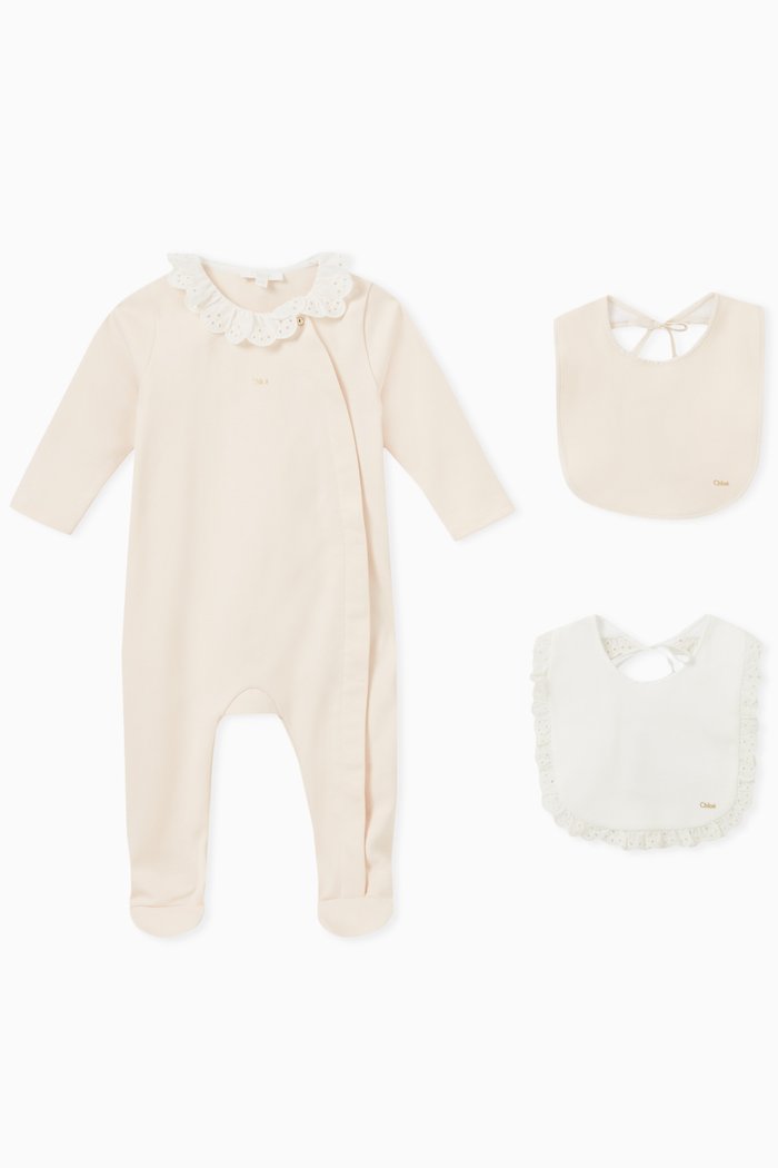 

Pyjama & Bibs in Cotton, Set of Three, Pink