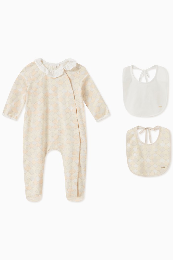 

Pyjama & Bib, Set of Three, Pink