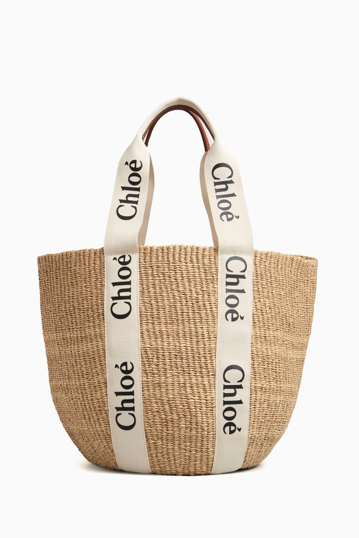 

x Mifuko Woody Large Basket Bag in Fair-trade Paper, White