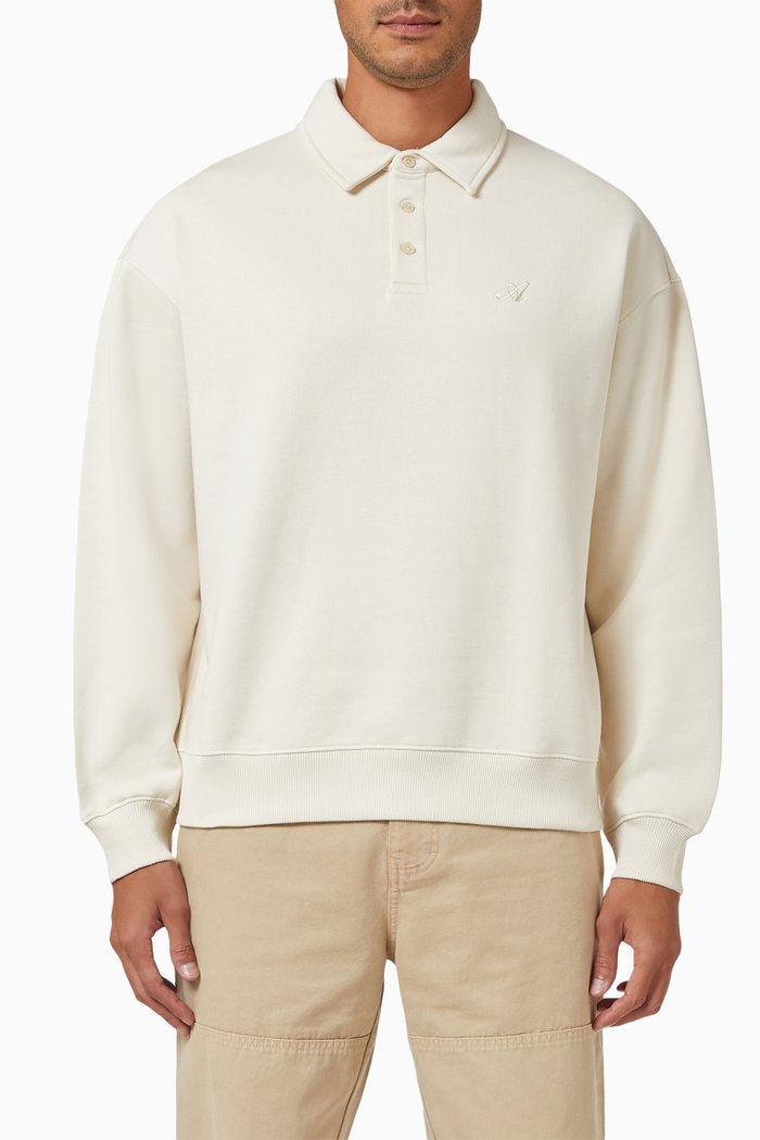 

Signature Polo Sweatshirt in Organic Cotton, Neutral