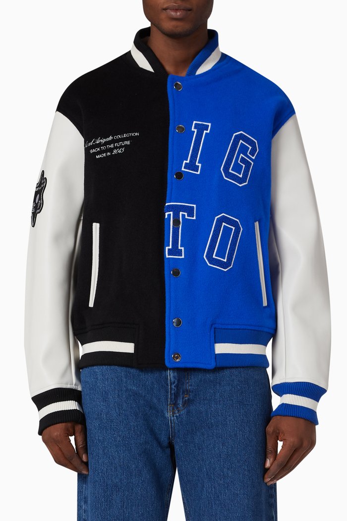 

Offense Varsity Jacket in Wool Blend, Black