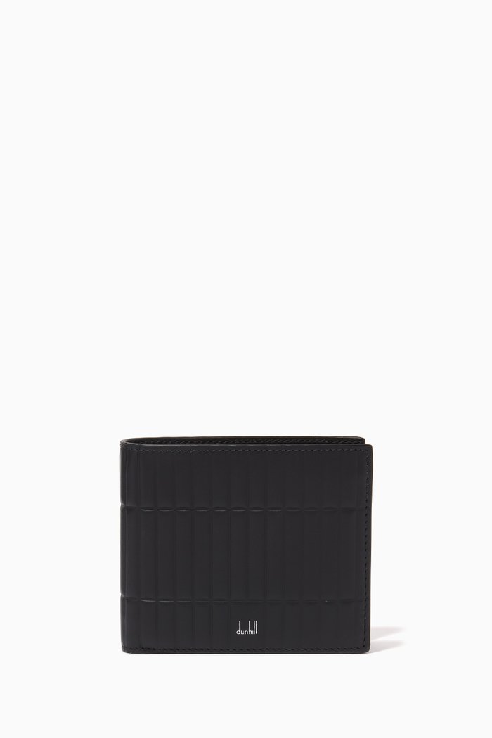

Rollagas Quilted Billfold Wallet in Grained Leather, Black