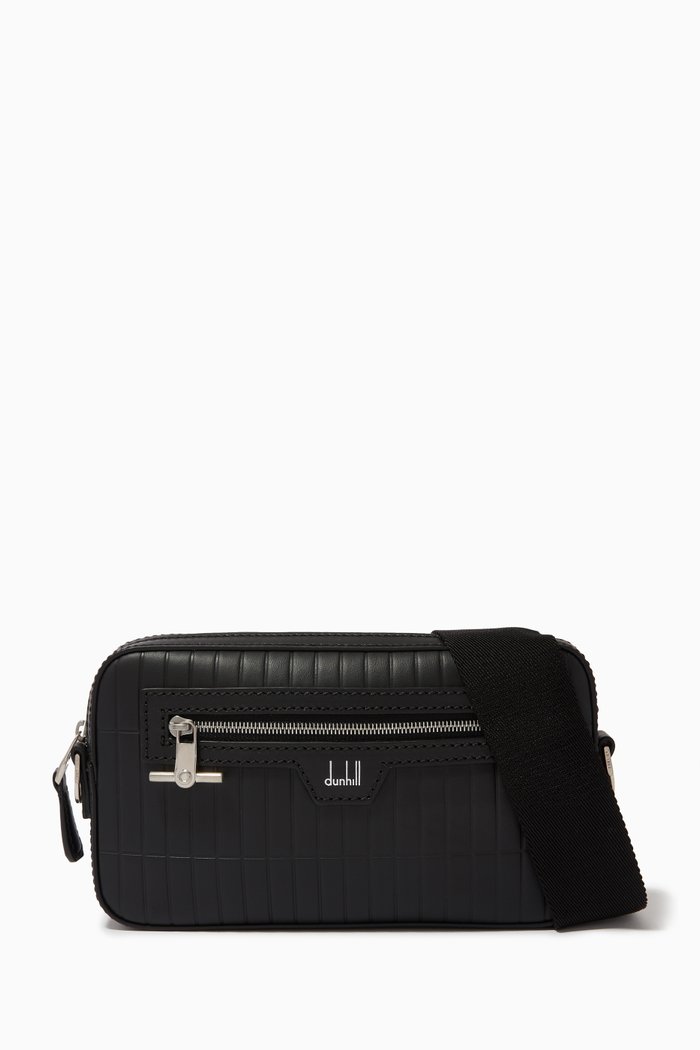 

Rollagas West End Crossbody Bag in Grained Leather, Black