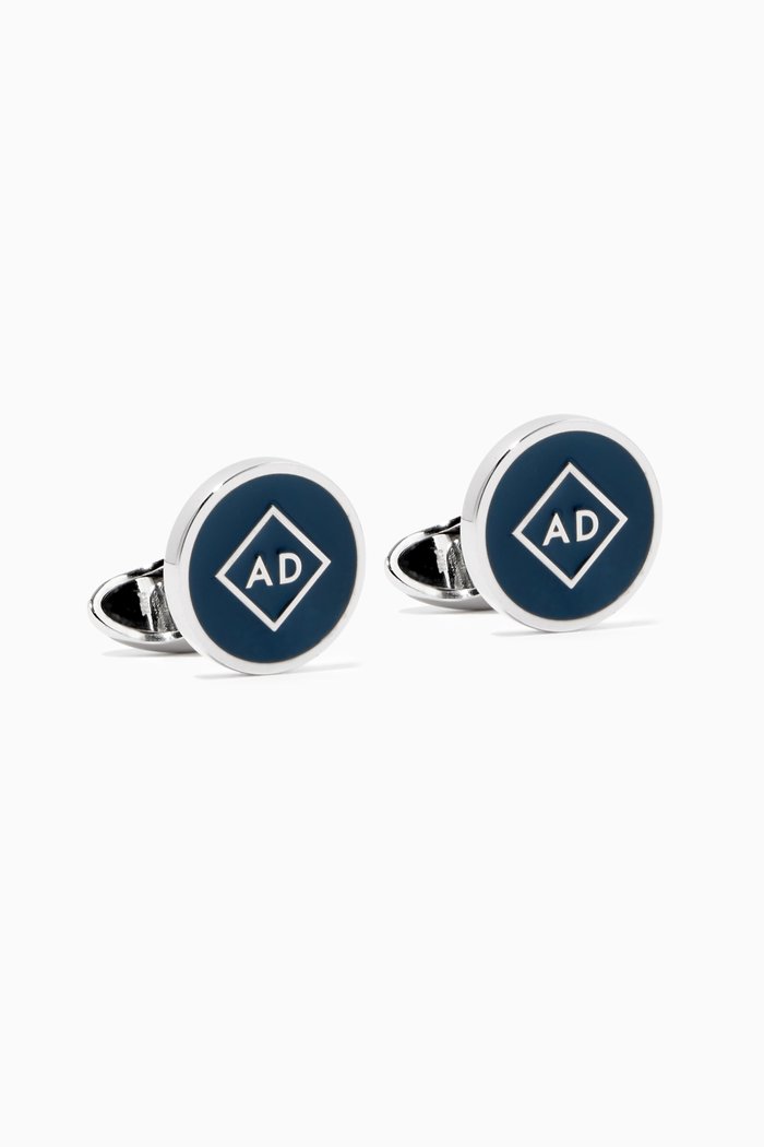 

AD Hallmark Cufflinks in Sterling Silver, Blue
