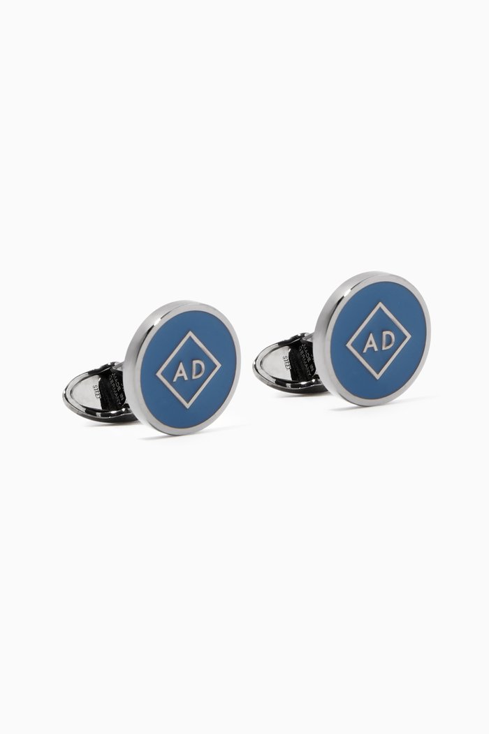 

AD Hallmark Cufflinks in Steel, Blue