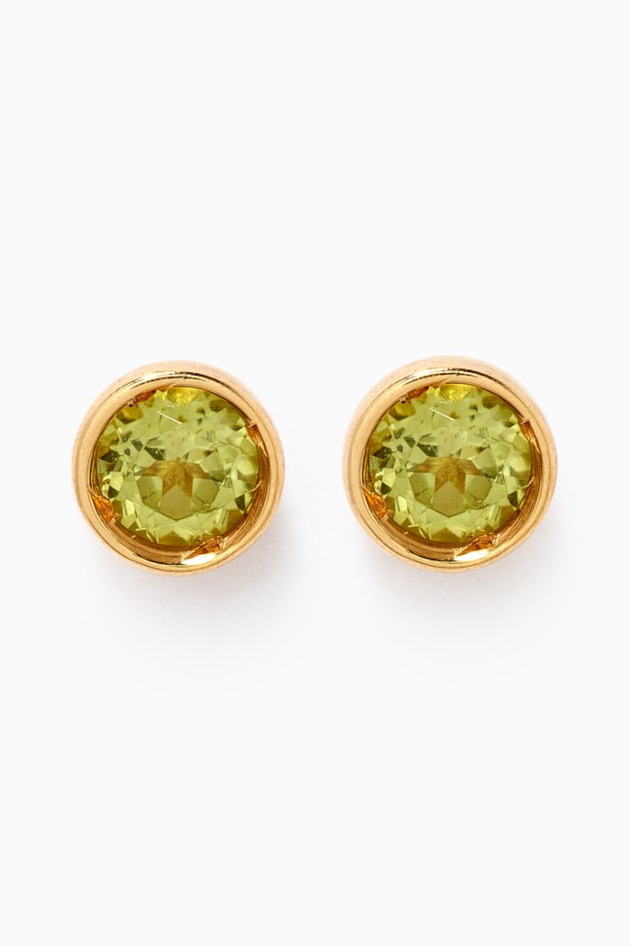 

Ara Peridot August Birthstone Stud Earrings in 18kt Yellow Gold