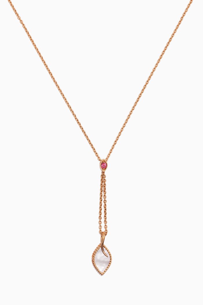 

Farfasha Foglia Mother of Pearl Necklace in 18k Rose Gold