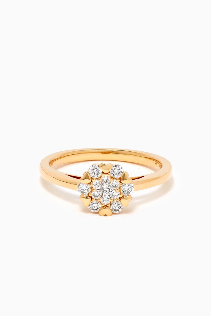 

Heart to Heart Diamond Ring in 18kt Yellow Gold