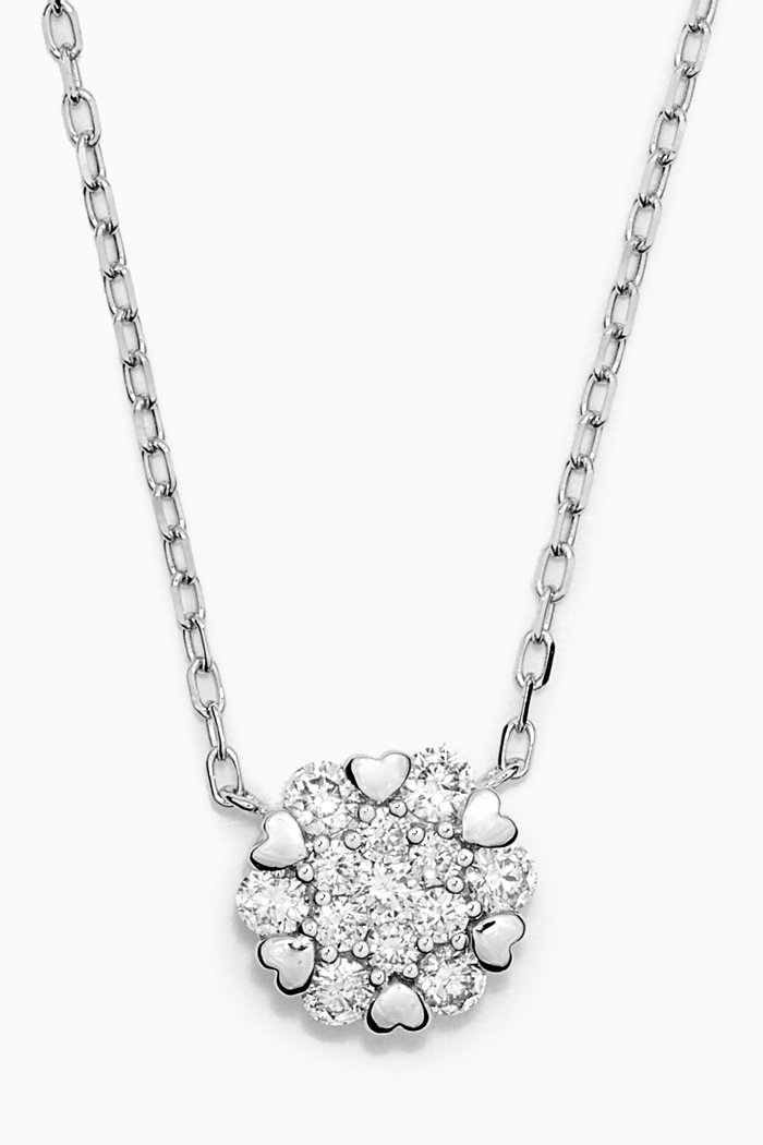 Heart to Heart Diamond Necklace in 18kt White Gold