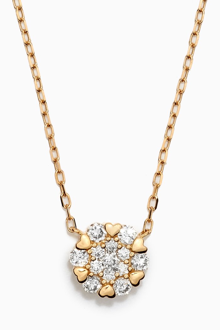 Heart to Heart Diamond Necklace in 18kt Yellow Gold