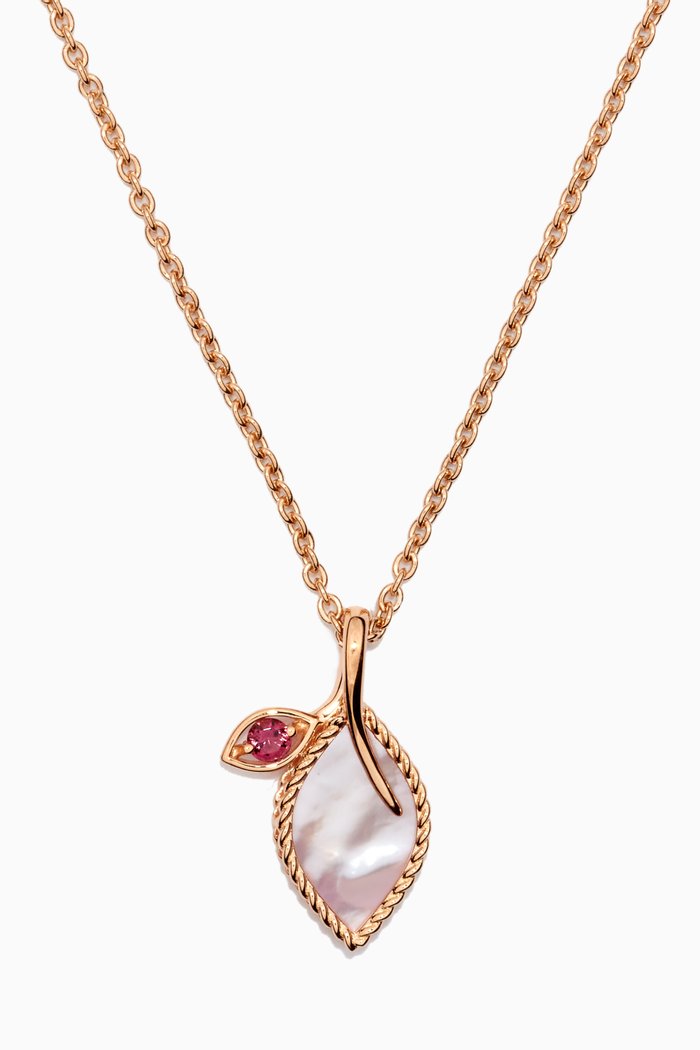 

Farfasha Foglia Mother of Pearl Necklace in 18k Rose Gold
