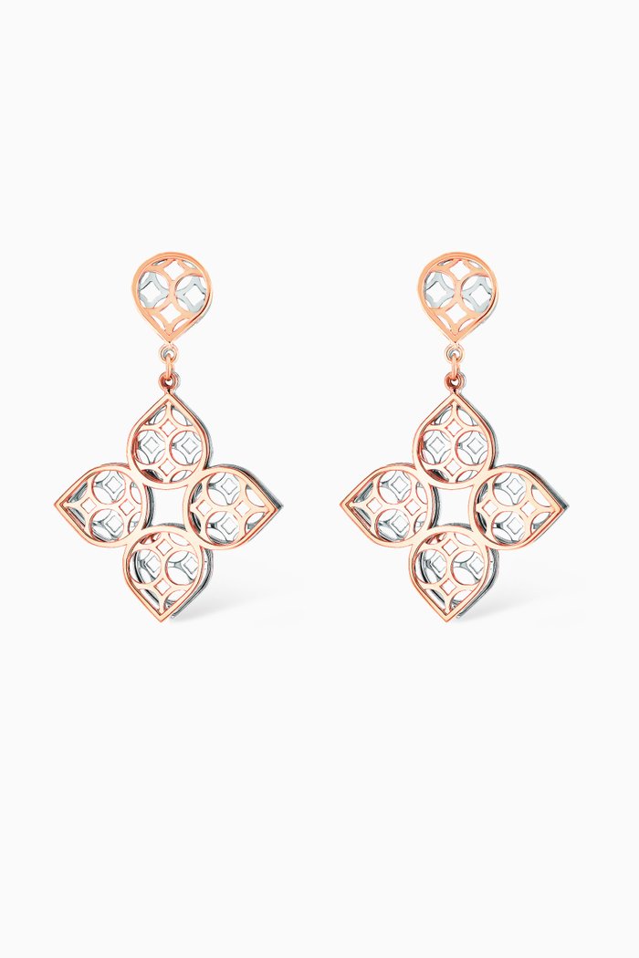 

Al Qasr Zahra Drop Earrings in 18kt Gold, Rose gold
