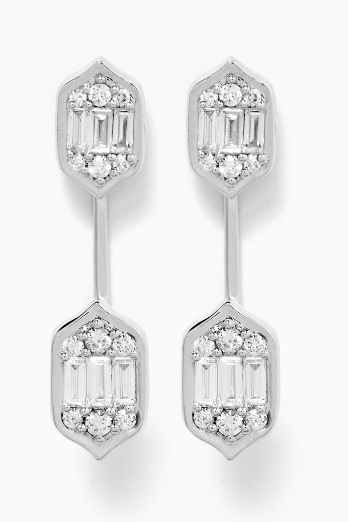 

Palace Baguette Diamond Earrings in 18k White Gold