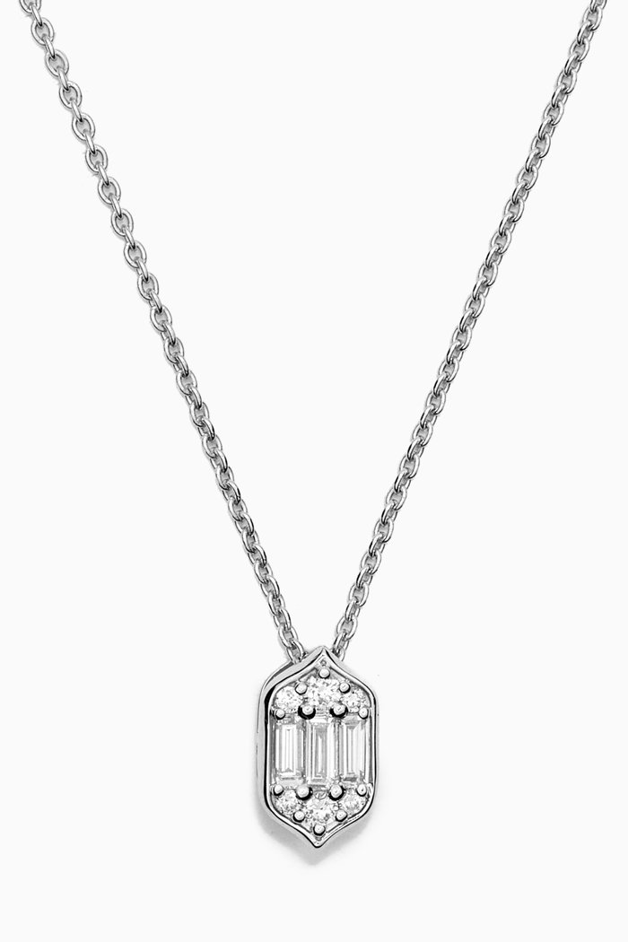 Palace Baguette Diamond Necklace in 18k White Gold