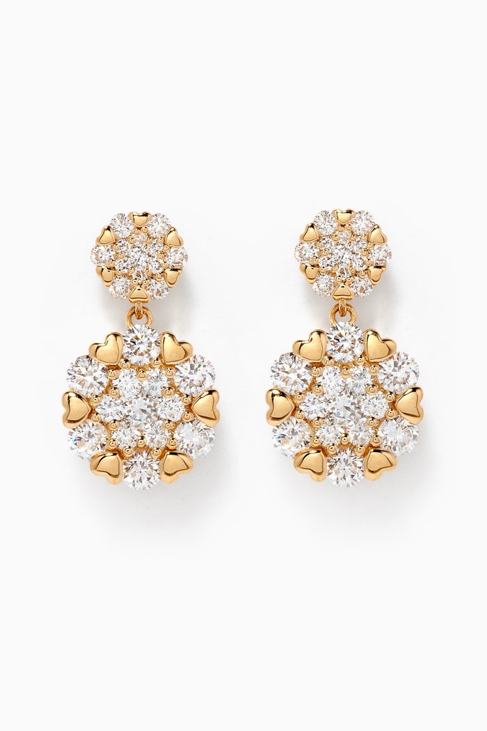 

Heart to Heart Diamond Earrings in 18kt Yellow Gold
