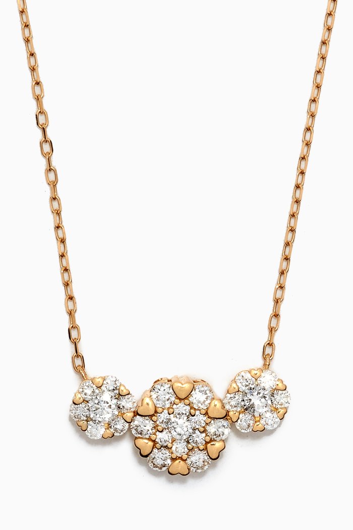 

Heart to Heart Three Diamond Necklace in 18kt Yellow Gold